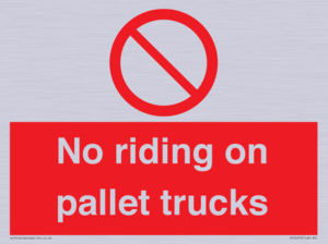 No riding on pallet trucks